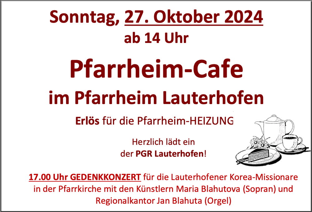 Pfarrheimcafé des Pfarrgemeinderates am 27. Oktober